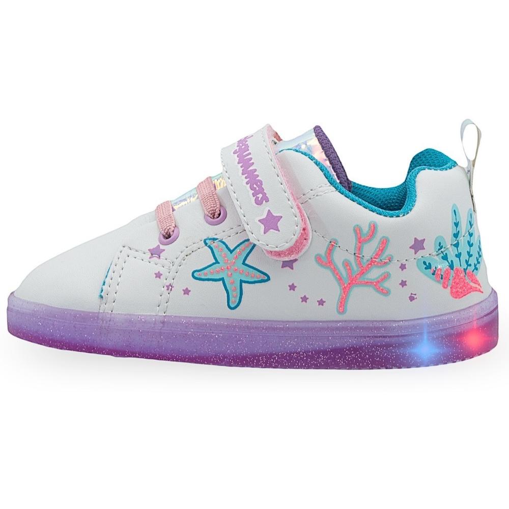 Foto 3 | Tenis Luces Niña Bubble Gummers Estrellas Color Blanco 14-19 Fucsia