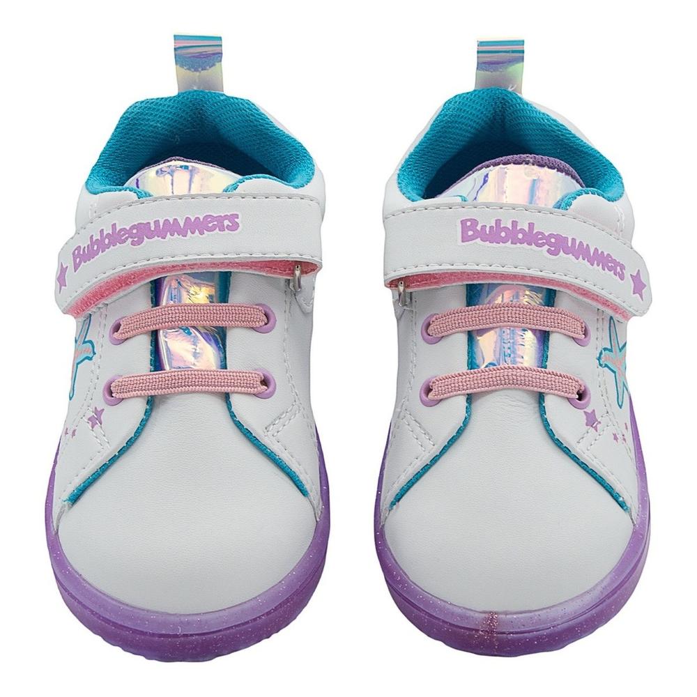 Foto 6 pulgar | Tenis Luces Niña Bubble Gummers Estrellas Color Blanco 14-19 Fucsia