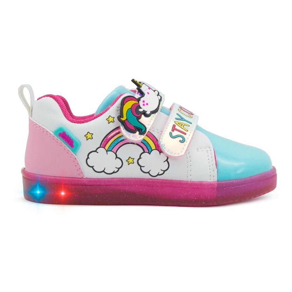 Foto 2 pulgar | Tenis Luces Led Niña Bubble Gummers Onix Velcro 14-19 Blanco