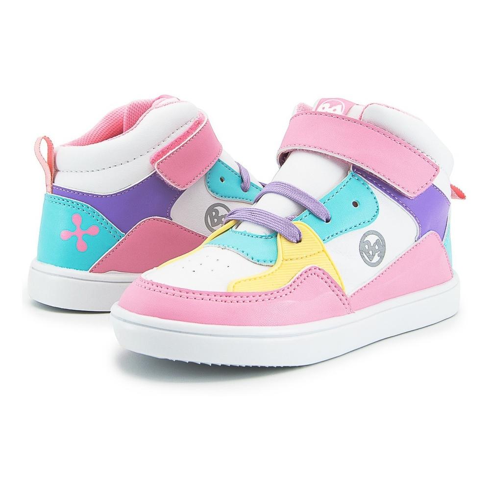 Foto 1 | Tenis Niña Bubble Gummers Bota Color Blanco Rosa 17-23 Rosa