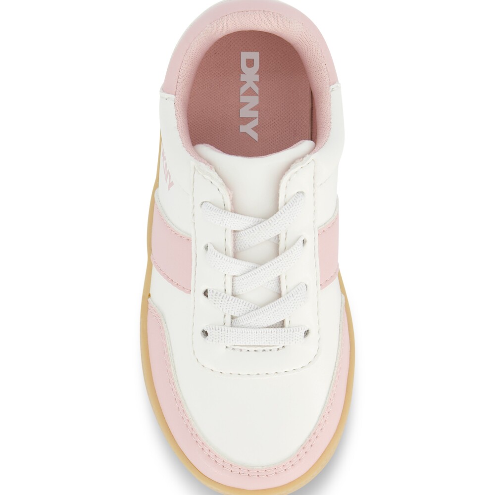 Foto 6 pulgar | Tenis Casuales Dkny Dyla Dana Para Niña, Blanco Con Rosa