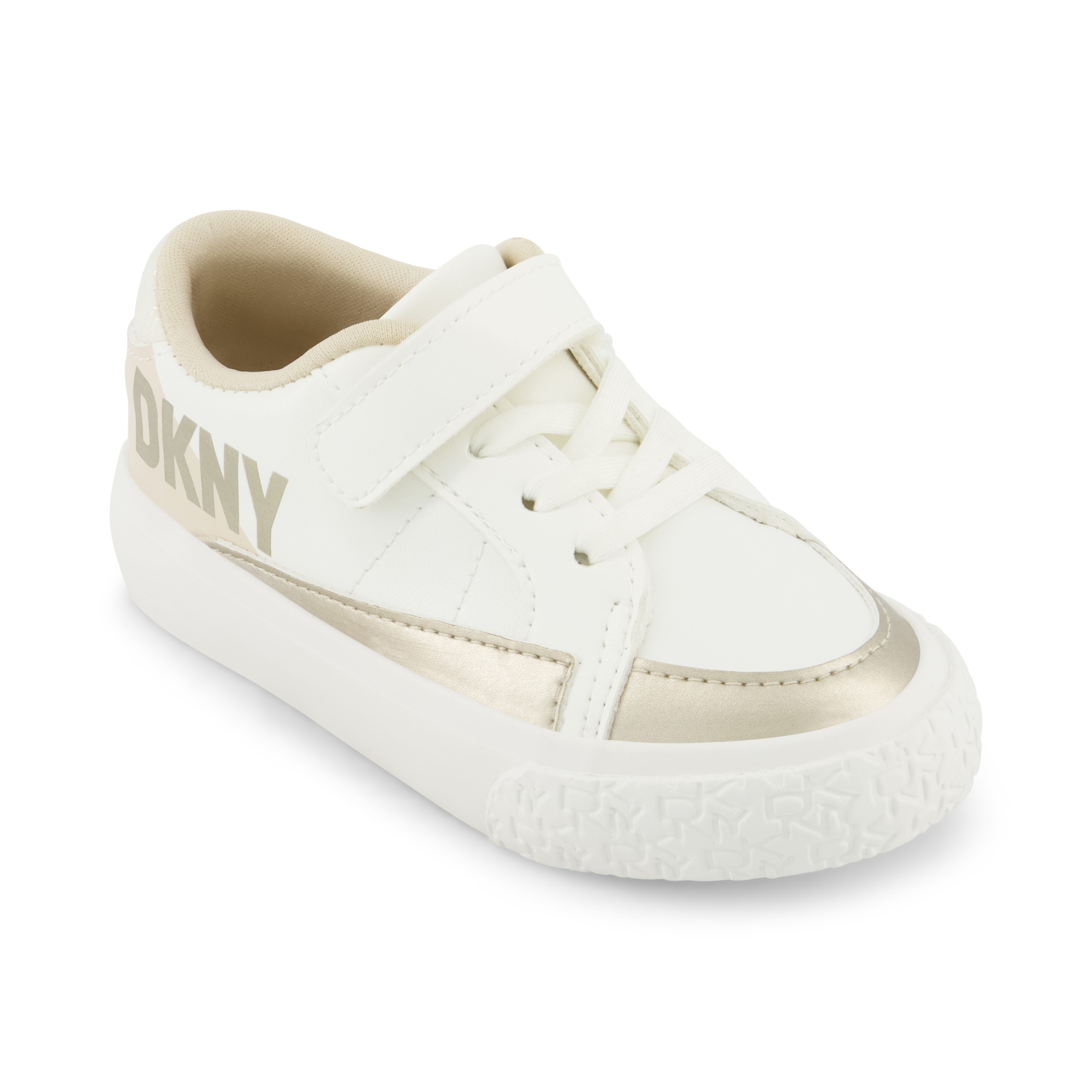Foto 2 pulgar | Tenis Casuales Para Niña Dkny Para Niña Hannah Marley Blanco Con Dorado