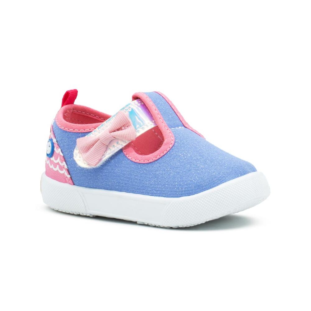Tenis Niña Bubble Gummers  Yuli I Color Mezclilla Ligero Con Contactel Azul Acero