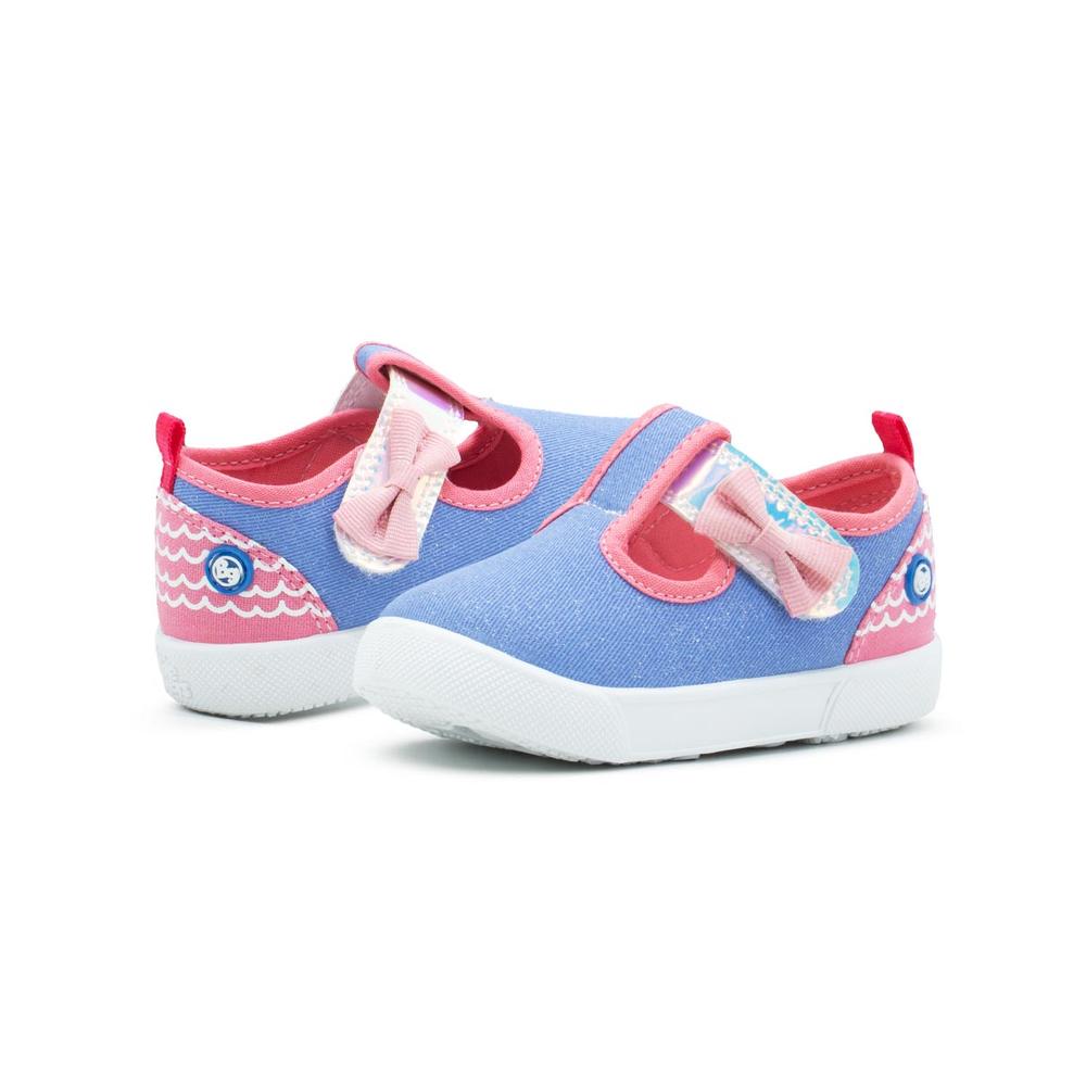 Foto 5 pulgar | Tenis Niña Bubble Gummers  Yuli I Color Mezclilla Ligero Con Contactel Azul Acero