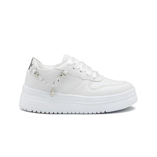 Foto 4 | Tenis Niña Casual Moda Colgante Color Blanco 18-26 Blanco