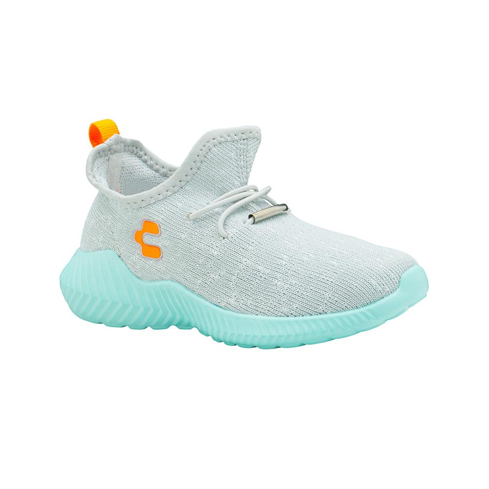 Foto 2 pulgar | Tenis Textil Charly  Tipo Calcetin Para Niña Color Gris Aqua Gris