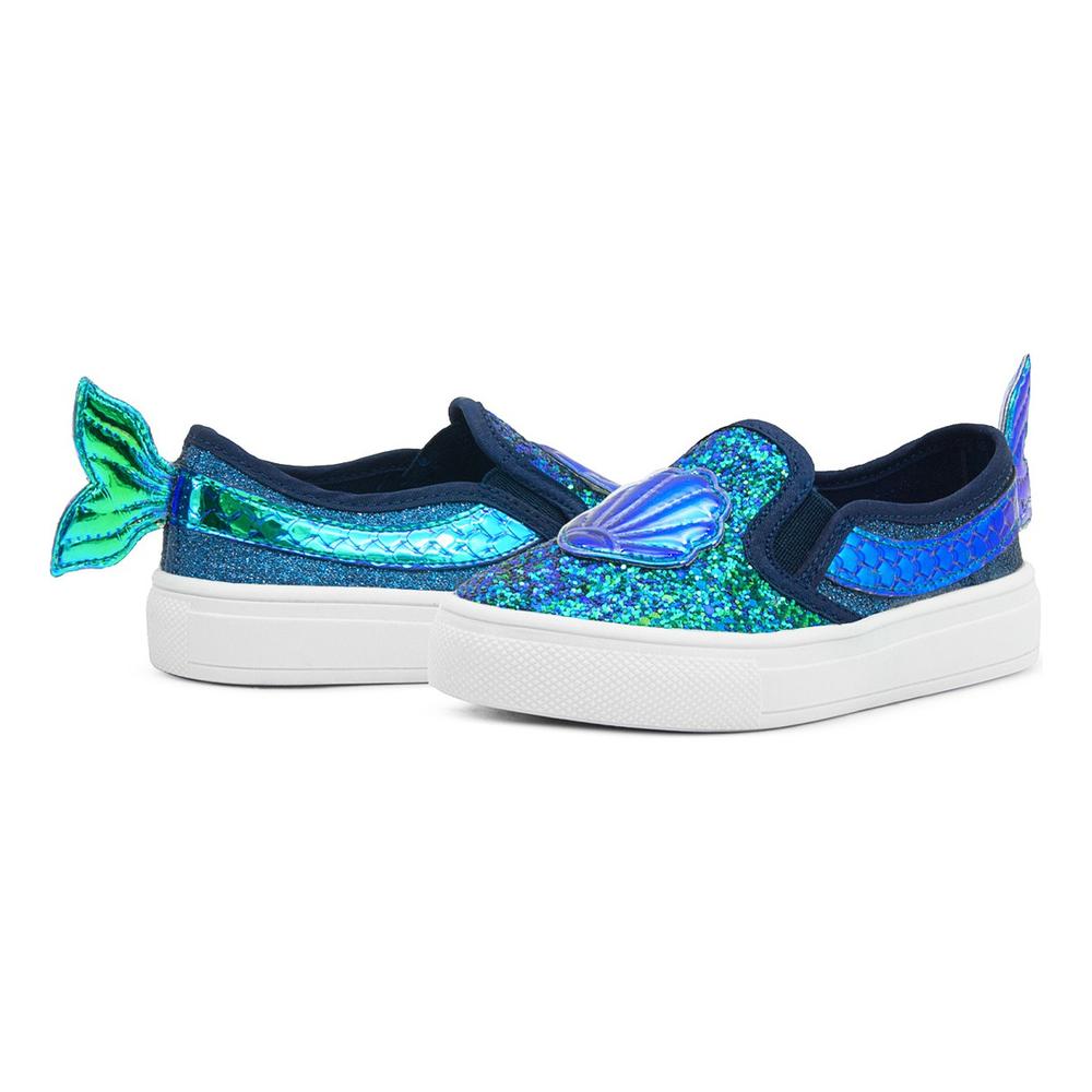 Foto 1 | Tenis Niña Sirena Brillos Moda Tropicana 93262 Rosa 12-24 Azul Petroleo