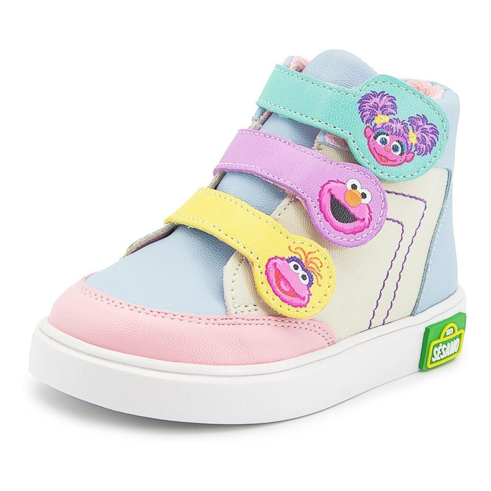 Foto 4 pulgar | Tenis Moda Tendencia Bota Plaza Sesamo Niña 13-21 Rosa Rosa