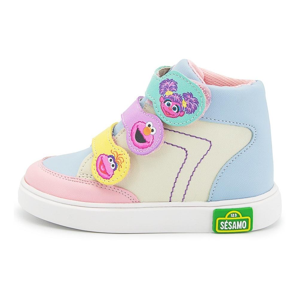 Foto 5 pulgar | Tenis Moda Tendencia Bota Plaza Sesamo Niña 13-21 Rosa Rosa