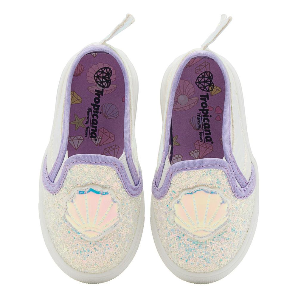 Foto 5 | Tenis Niña Sirena Brillos Moda Tropicana 93262 Rosa 12-24 Blanco