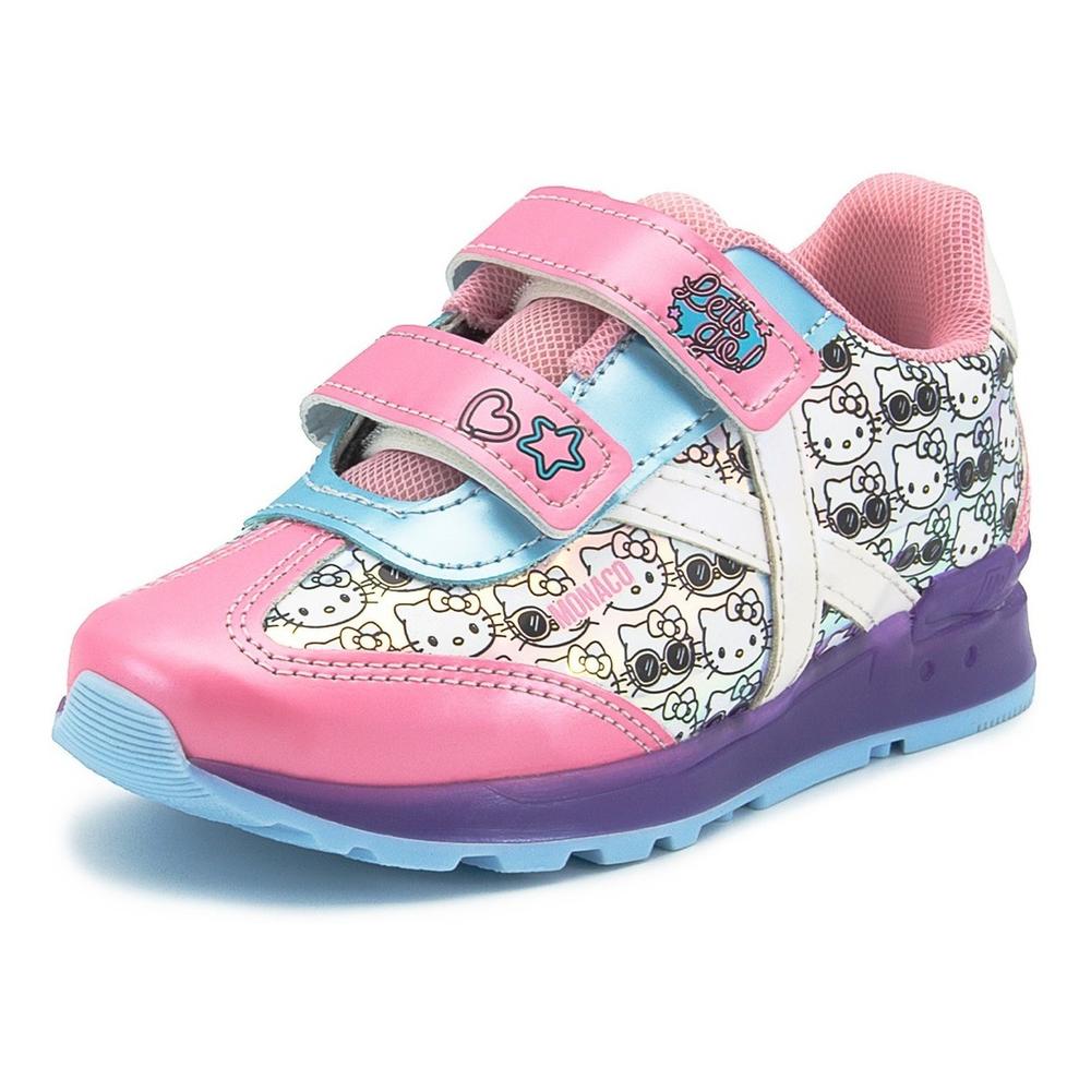Foto 3 pulgar | Tenis Moda Niña Choclo Velcro Hello Kitty Rosa 15-21 Rosa