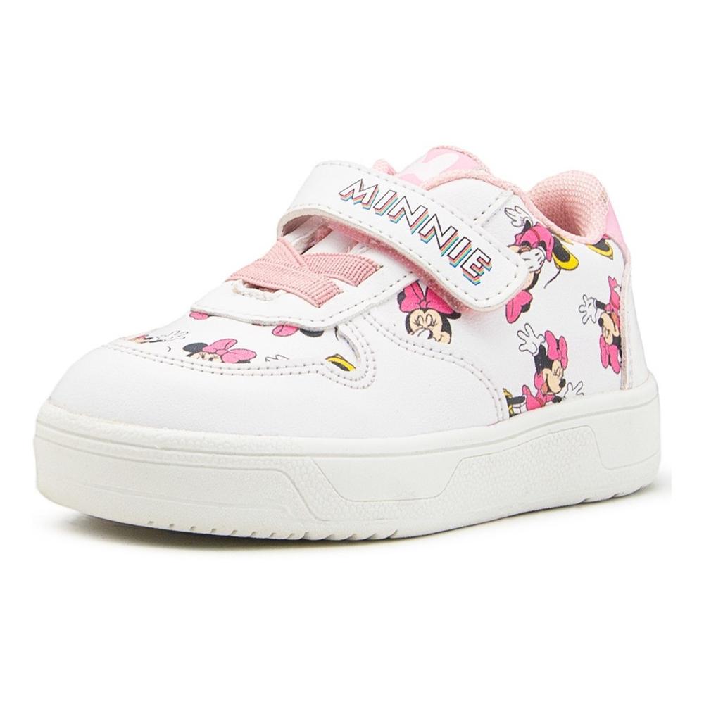 Foto 3 | Tenis Minnie Mouse Casual Para Niña Disney Antiderrapante Blanco