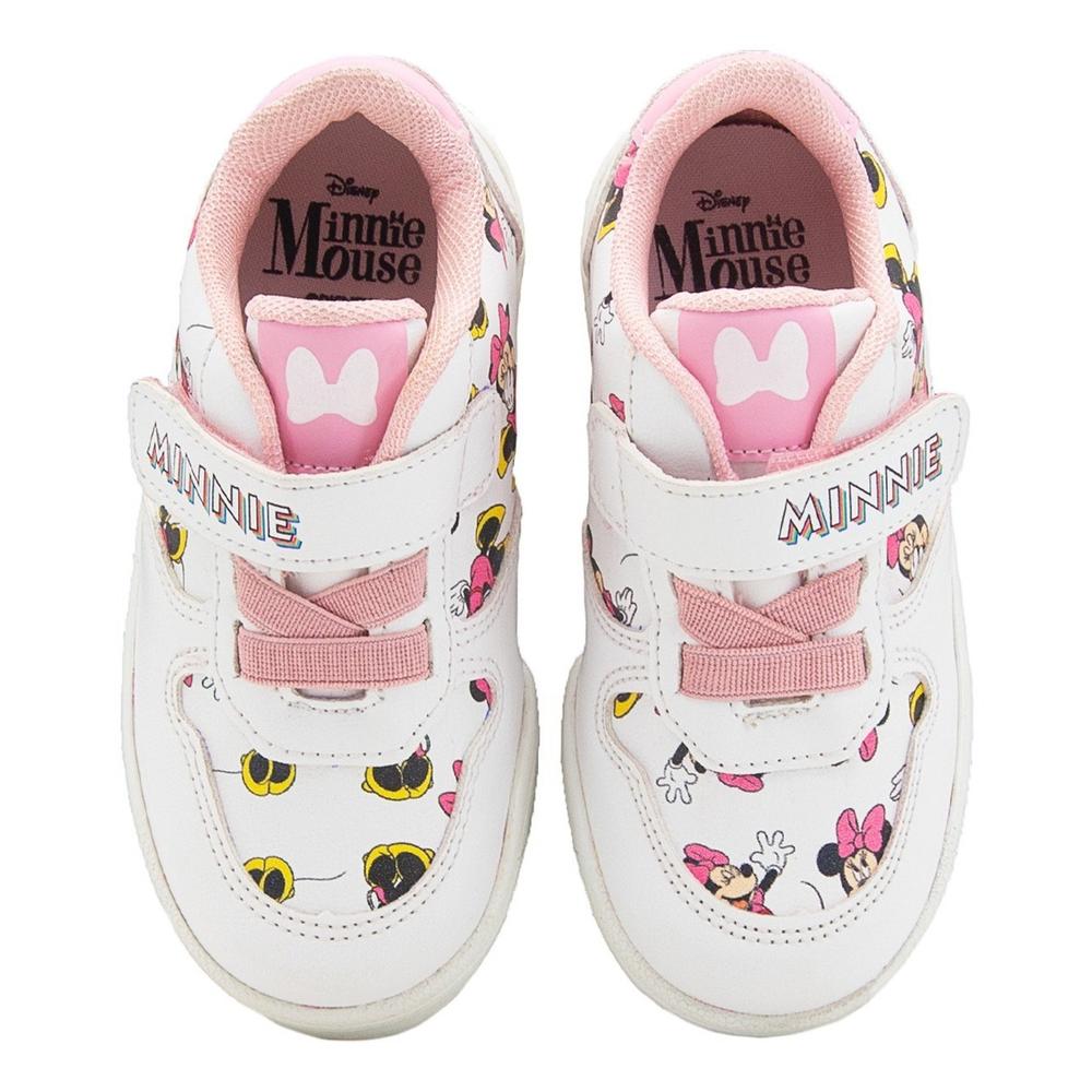 Foto 7 pulgar | Tenis Minnie Mouse Casual Para Niña Disney Antiderrapante Blanco