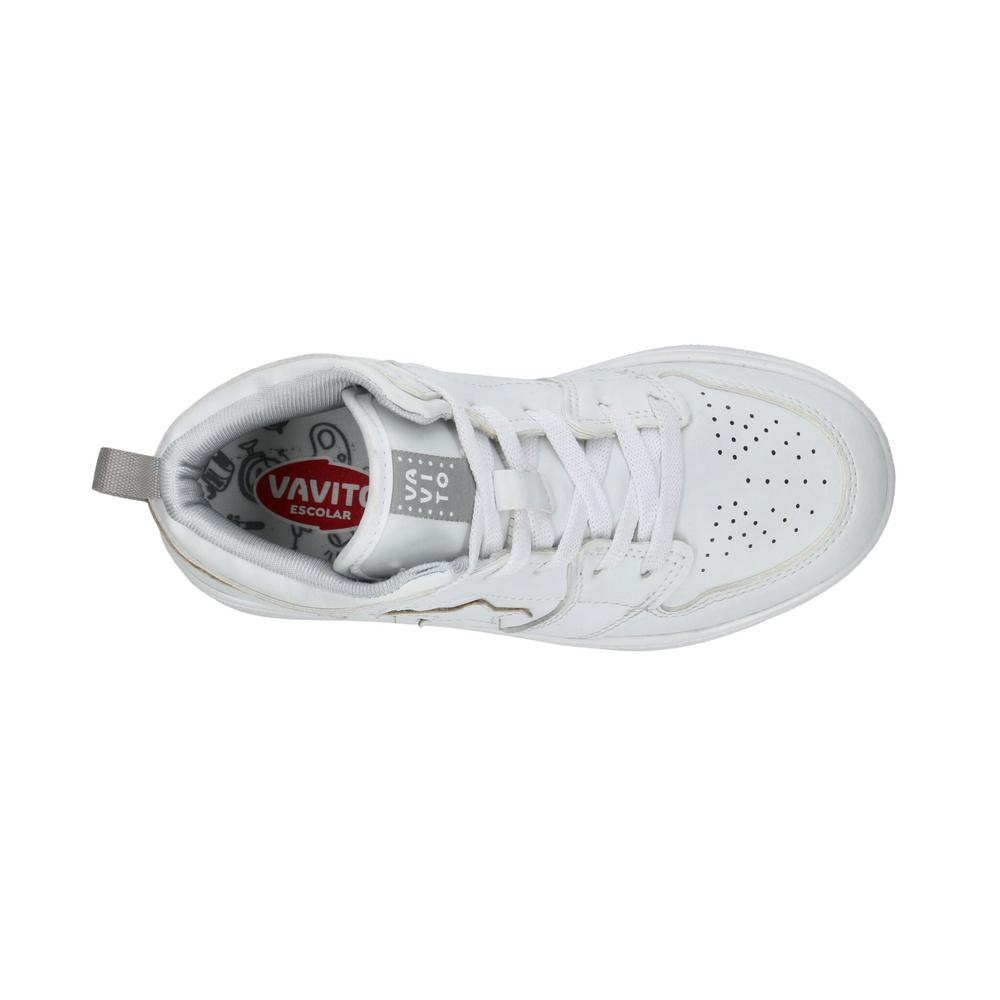 Foto 9 pulgar | Tenis Escolar Vavito Blanco Para Niña T22-26 [vvv1179] Blanco