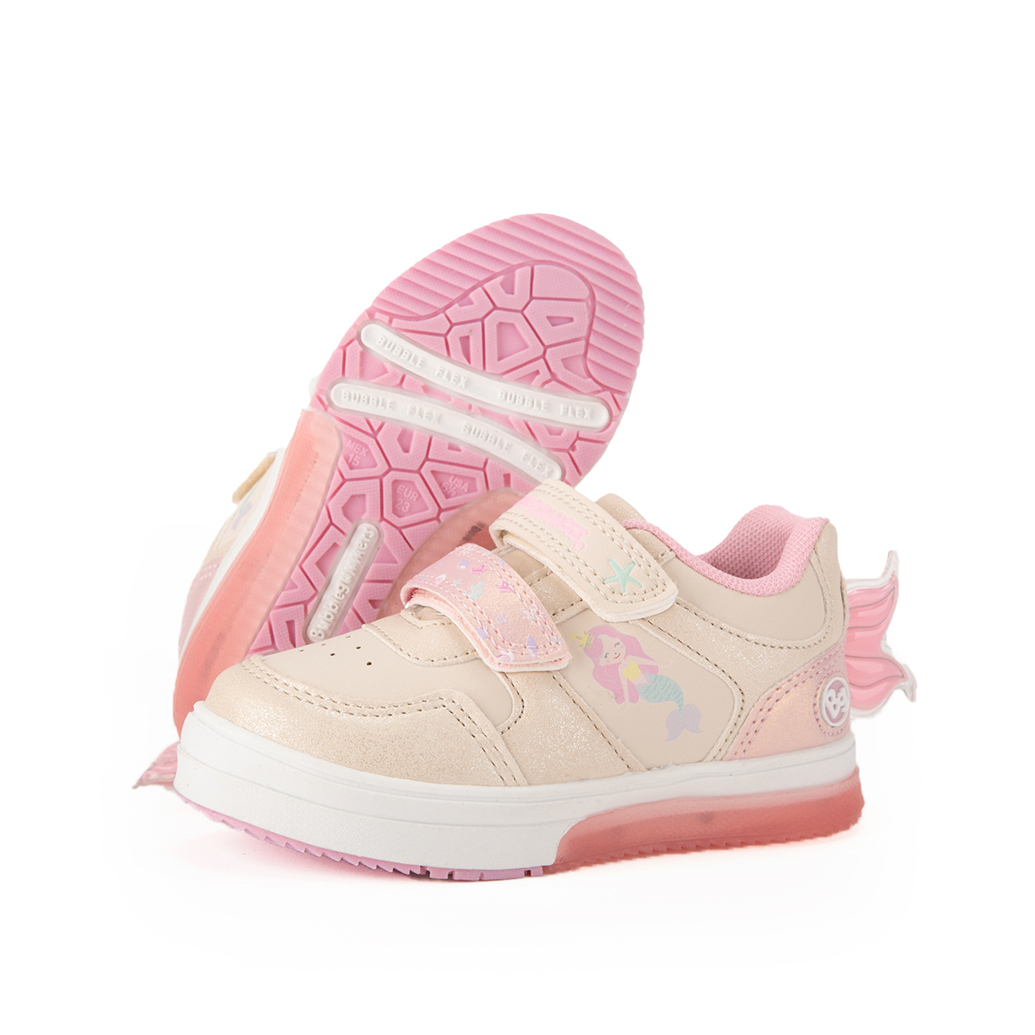 Tenis Casual Bubblegummers Para Niña Con Luz Led Sirena