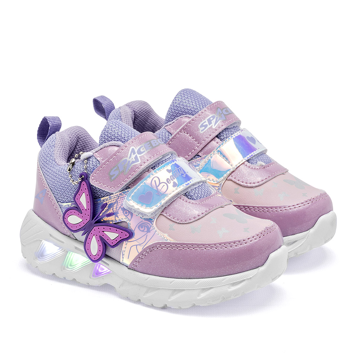 Foto 2 | Space Boys Tenis Urbano Para Niña Rosa Lila  Con Luces