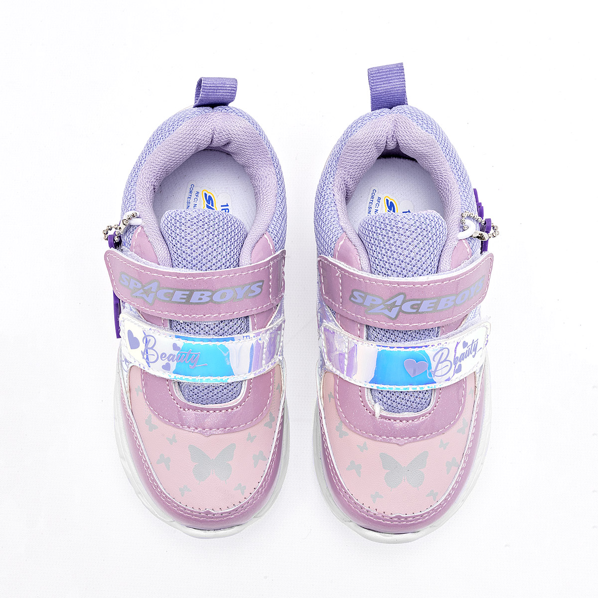 Foto 3 | Space Boys Tenis Urbano Para Niña Rosa Lila  Con Luces