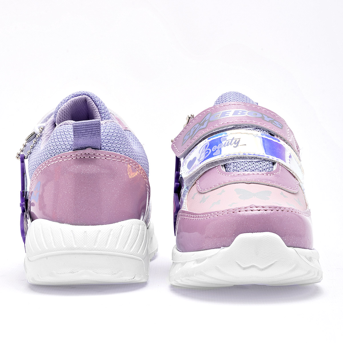 Foto 4 | Space Boys Tenis Urbano Para Niña Rosa Lila  Con Luces