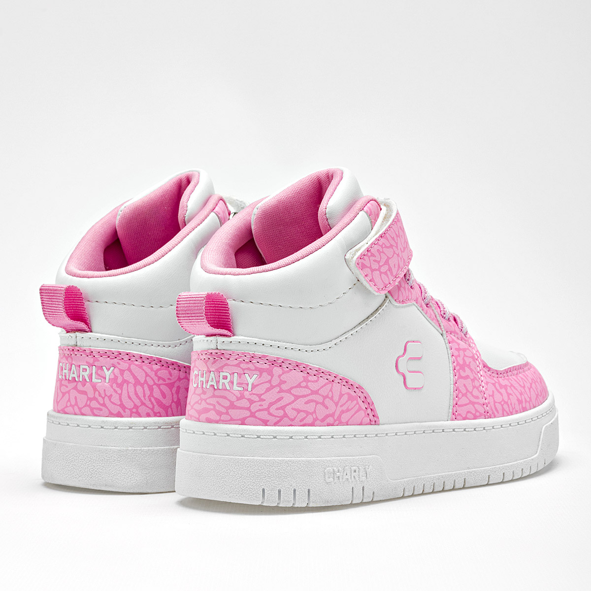 Foto 4 | Charly Tenis Urbano Para Niña Blanco Rosa  Importado  Hasta Agotar Existencia  Agujeta Elastica