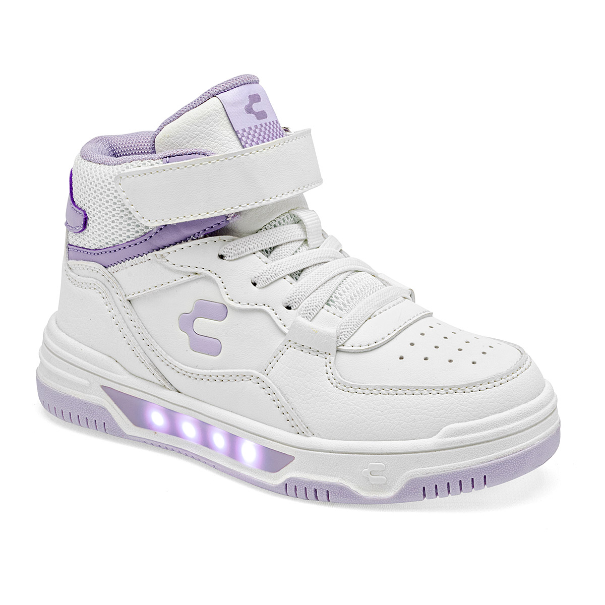 Charly Tenis Urbano Para Niña Blanco Lila  Agujeta Elastica  Hasta Agotar Existencia  Importado