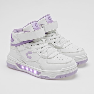 Foto 2 | Charly Tenis Urbano Para Niña Blanco Lila Agujeta Elastica Hasta Agotar Existencia Importado