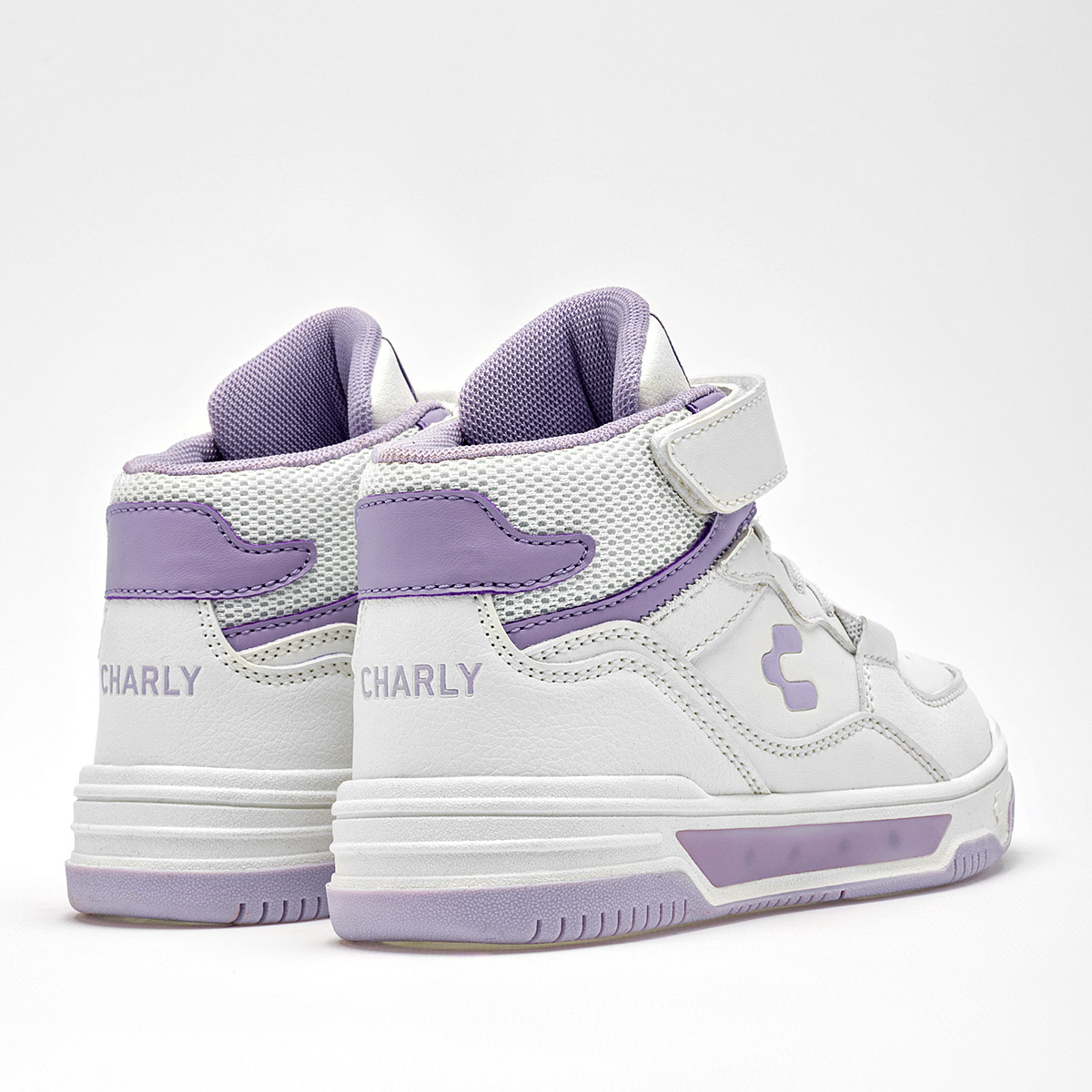 Foto 4 | Charly Tenis Urbano Para Niña Blanco Lila  Agujeta Elastica  Hasta Agotar Existencia  Importado