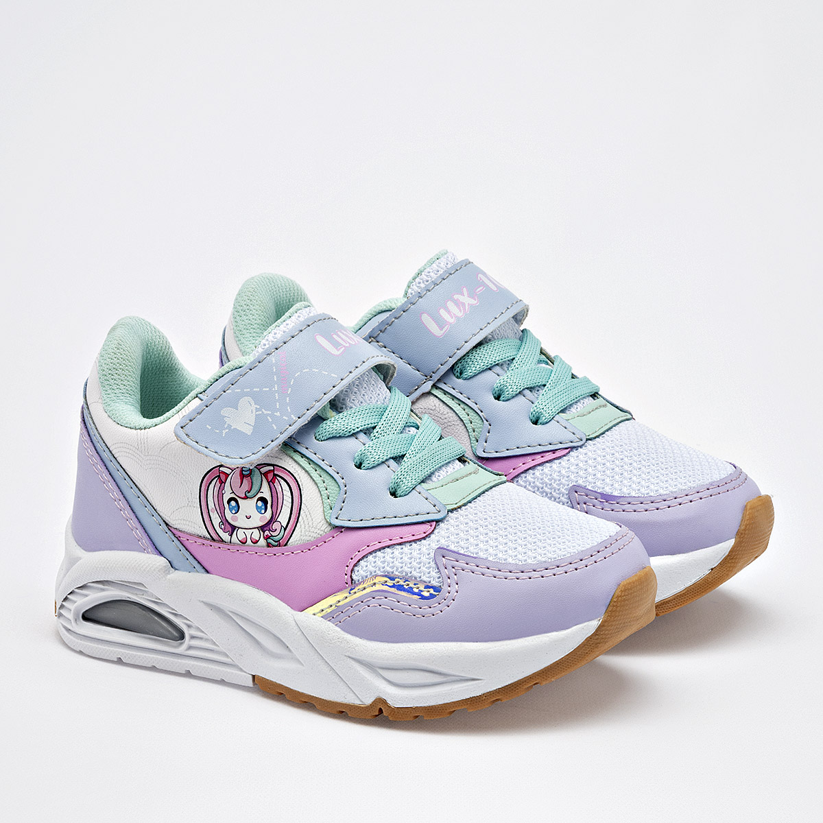 Foto 2 | Lux-10 Tenis Urbano Para Niña Blanco Multicolor