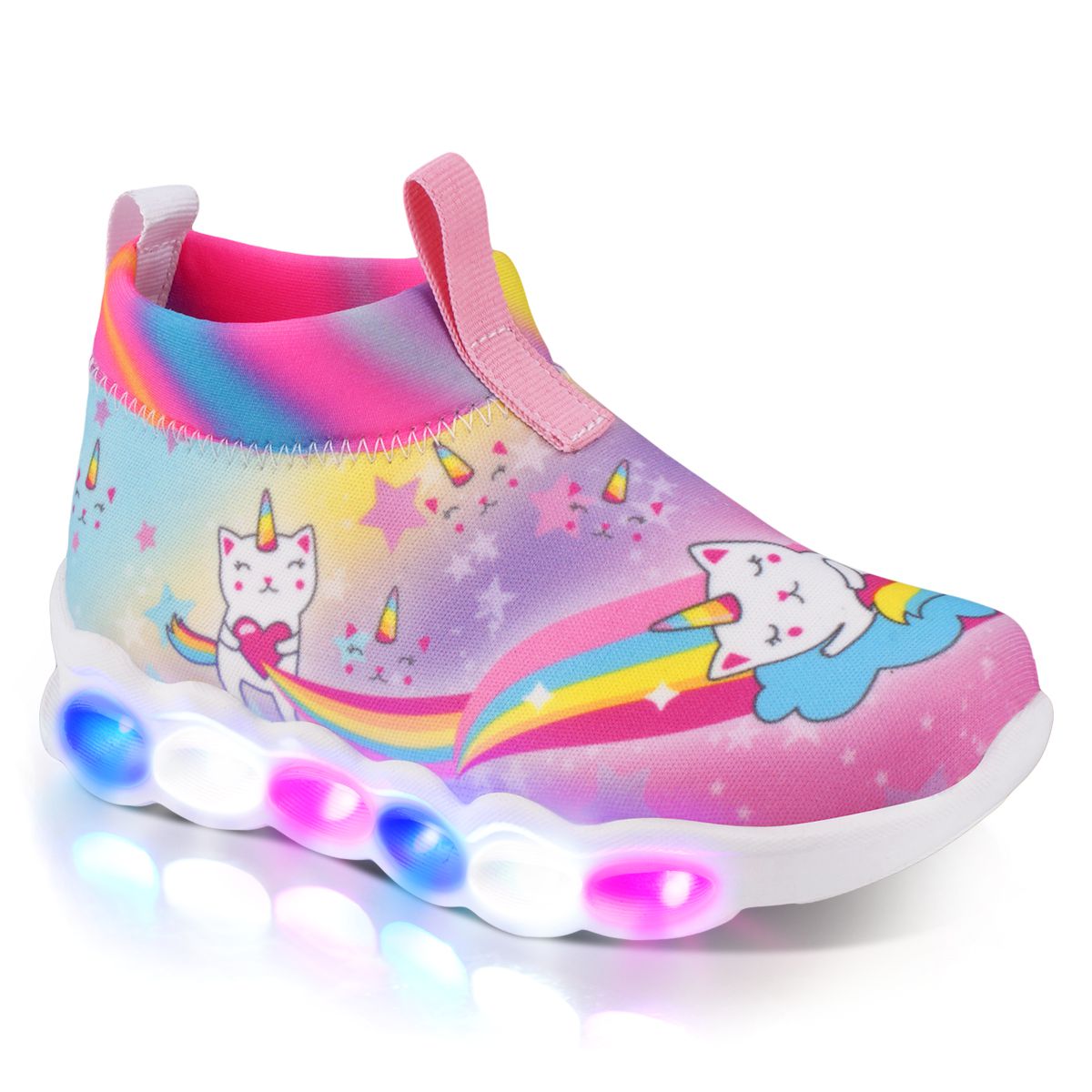 Tenis con Luces para Niña Nick & Wick 4362 Unicornio color Rosa