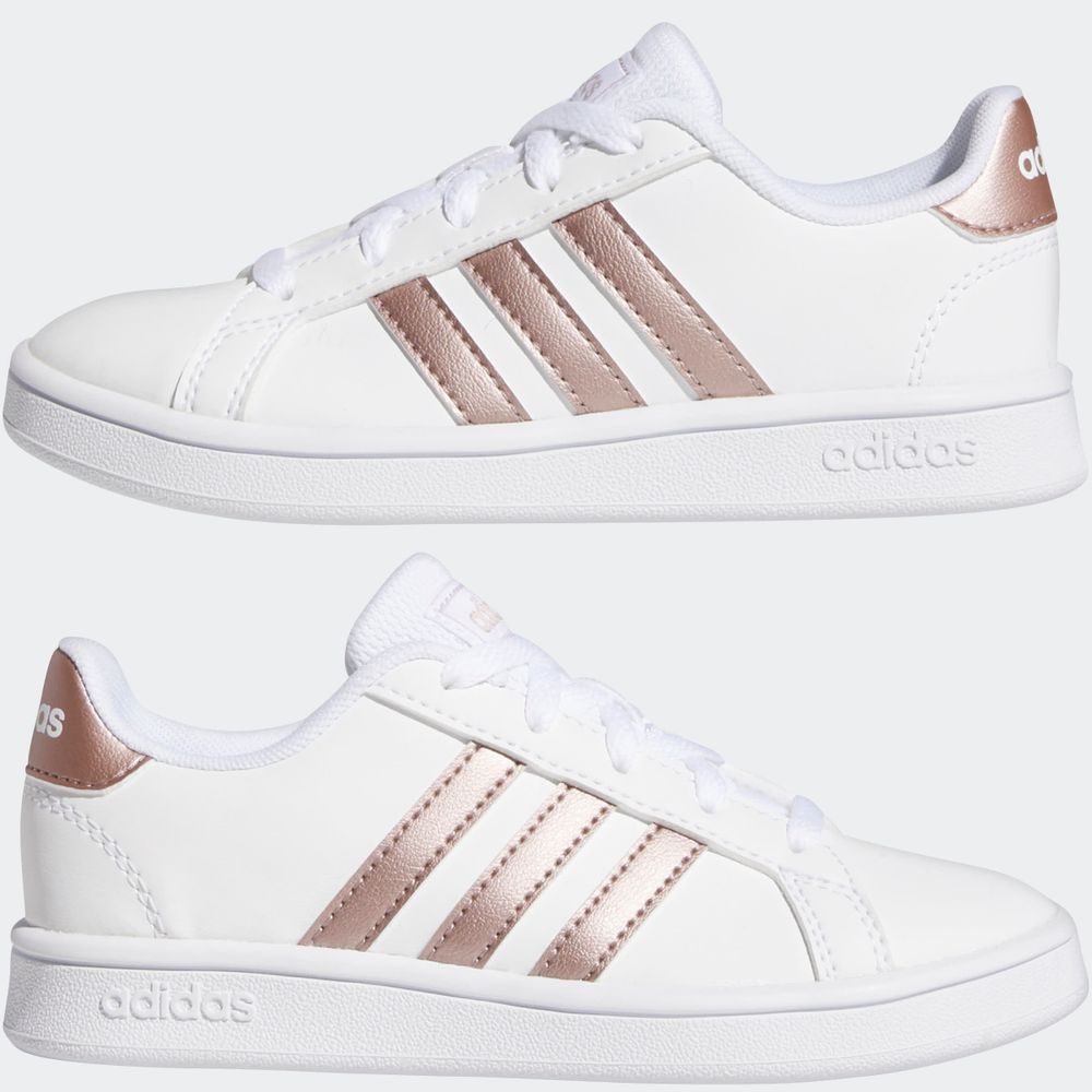 Foto 8 | Tenis Adidas Grand Court Blancos para Niña