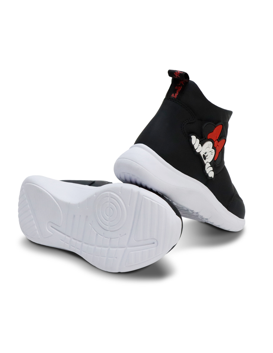 Foto 4 pulgar | Tenis Disney  Tipo Bota Minnie Mouse color Negro para Niña