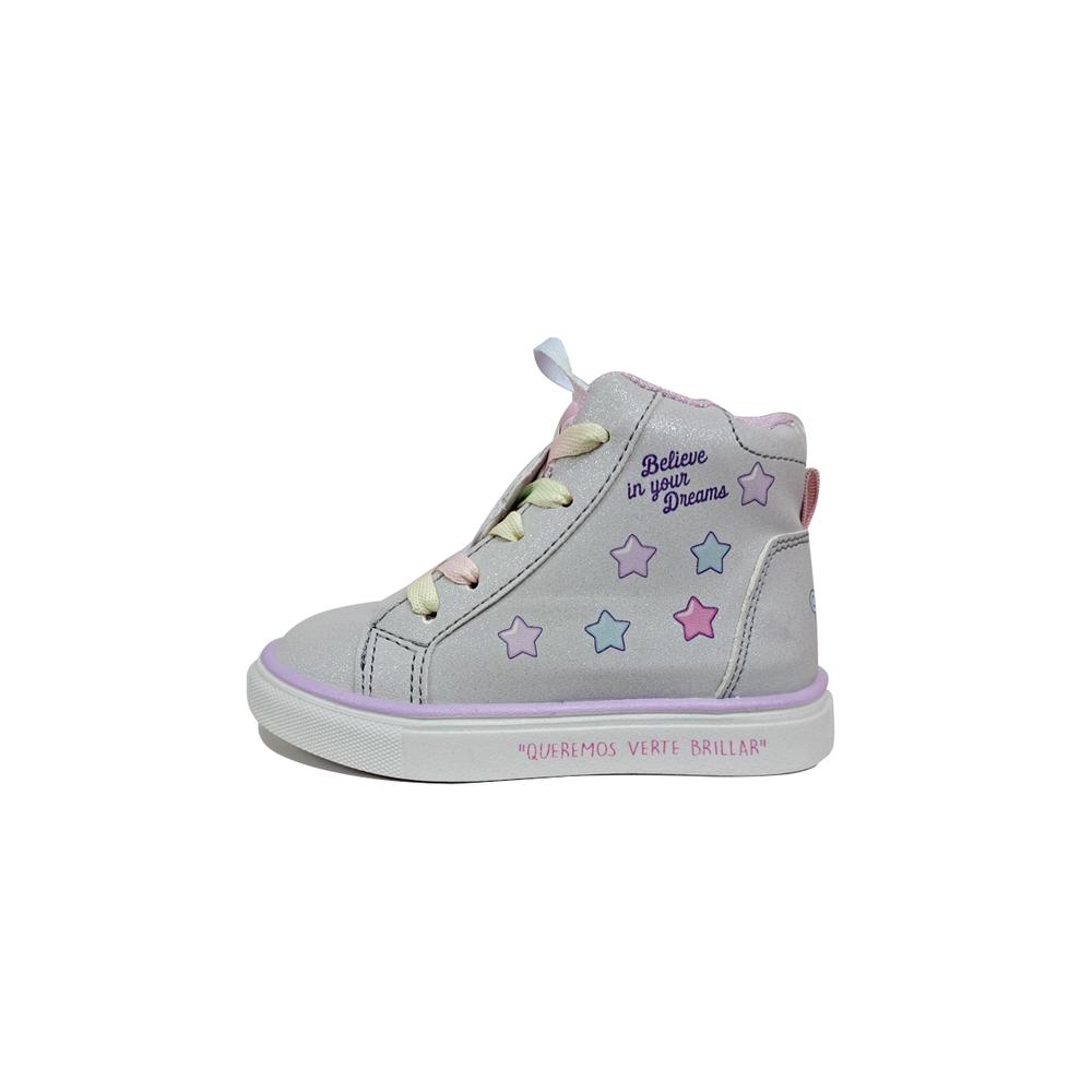 Tenis Botita Tropicana Onix Estrellas 93949 Gris para Niña