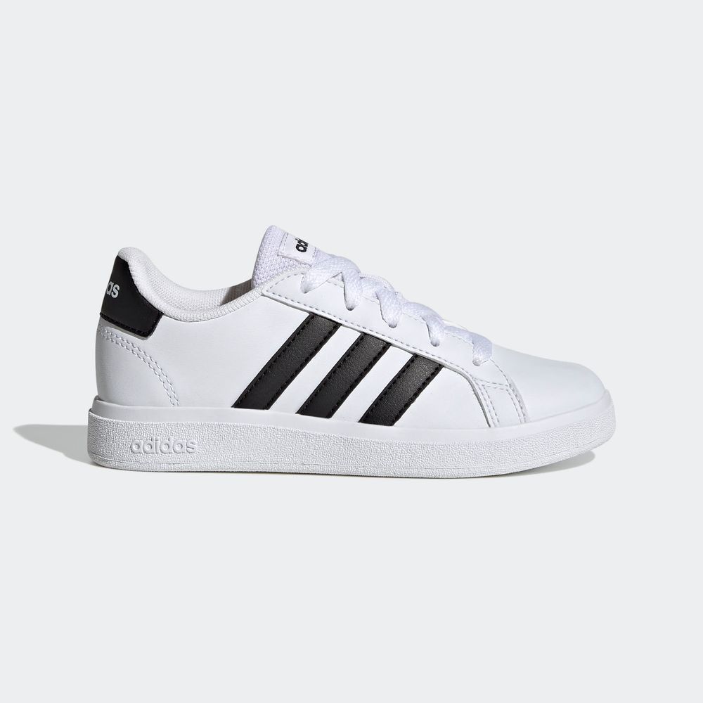 Foto 3 pulgar | Tenis Adidas Grand Court Lifestyle Blancos para Niña