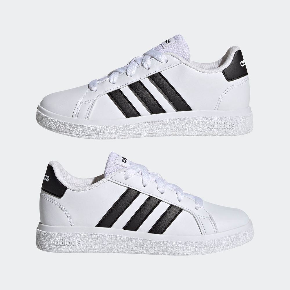 Foto 9 pulgar | Tenis Adidas Grand Court Lifestyle Blancos para Niña