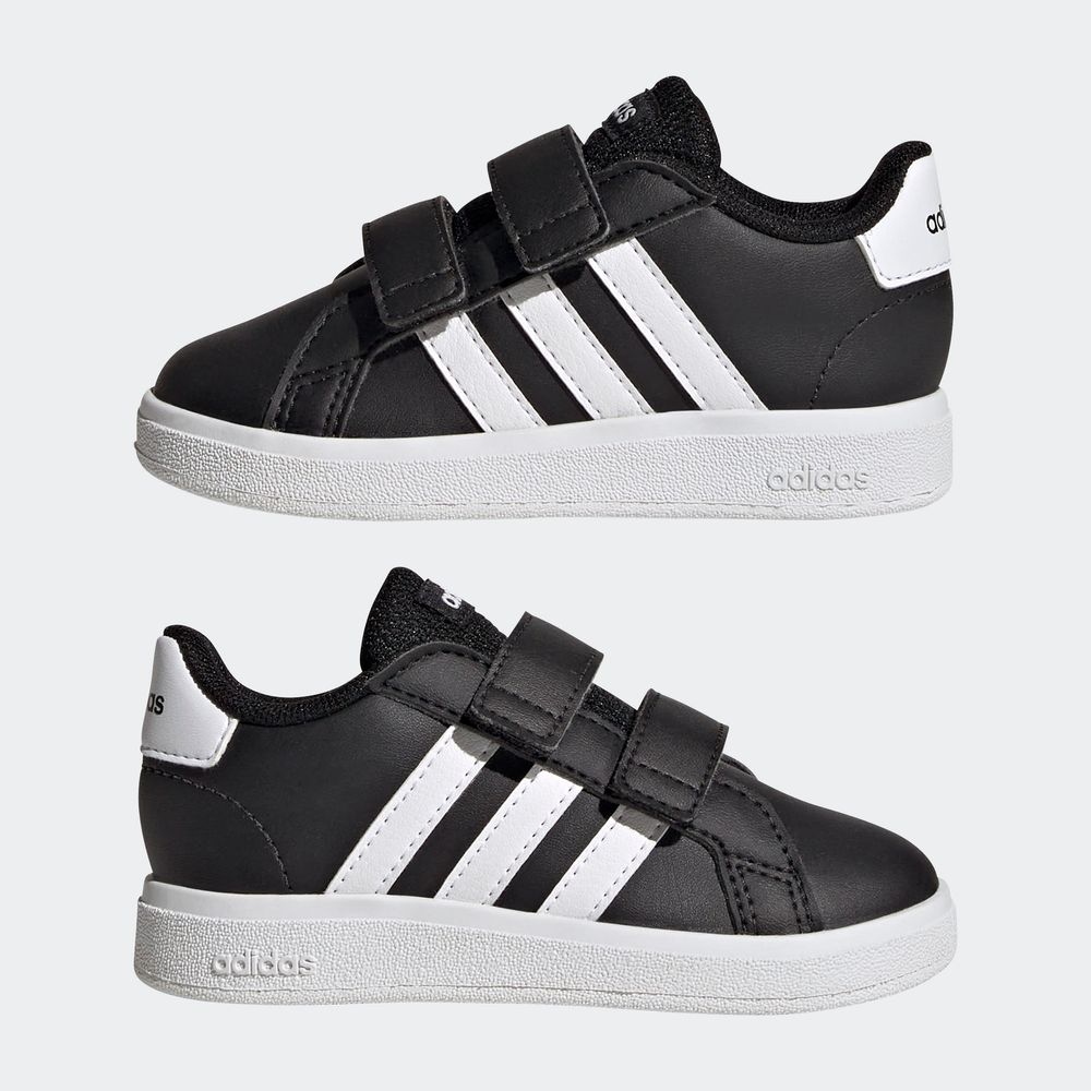 Foto 9 pulgar | Tenis Adidas Grand Court Lifestyle Cierre por Contacto Adidas Negro para Niños