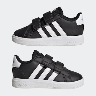 Foto 8 | Tenis Adidas Grand Court Lifestyle Cierre por Contacto Adidas Negro para Niños