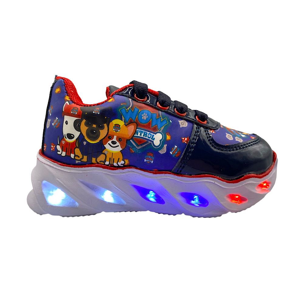 Foto 3 pulgar | Tenis Rojo Arándano Perritos Con Led Marino Con Rojo Para Niño