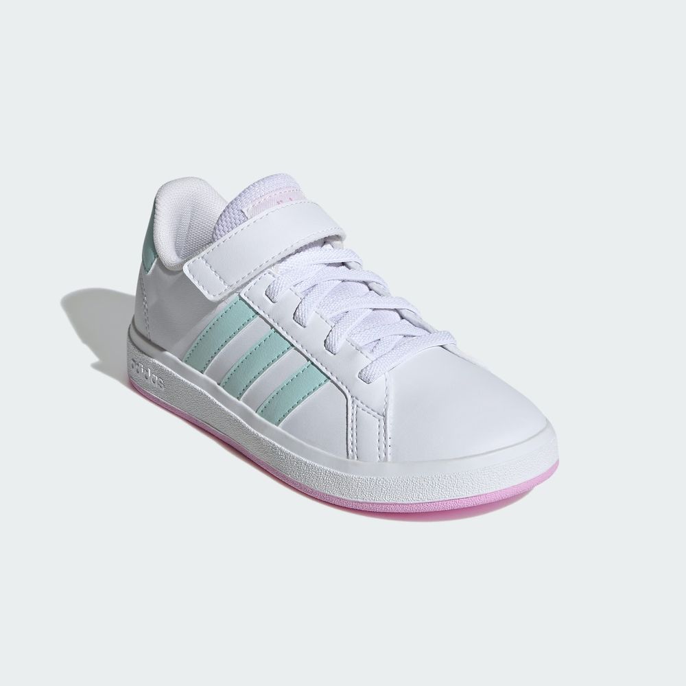 Foto 7 pulgar | Tenis Adidas Grand Court Court Blancos para Niña