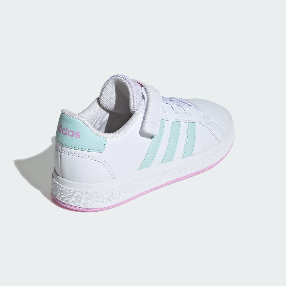 Foto 8 pulgar | Tenis Adidas Grand Court Court Blancos para Niña