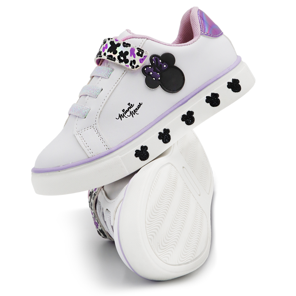 Foto 8 pulgar | Tenis Disney Minnie Mouse Blancos para Niña