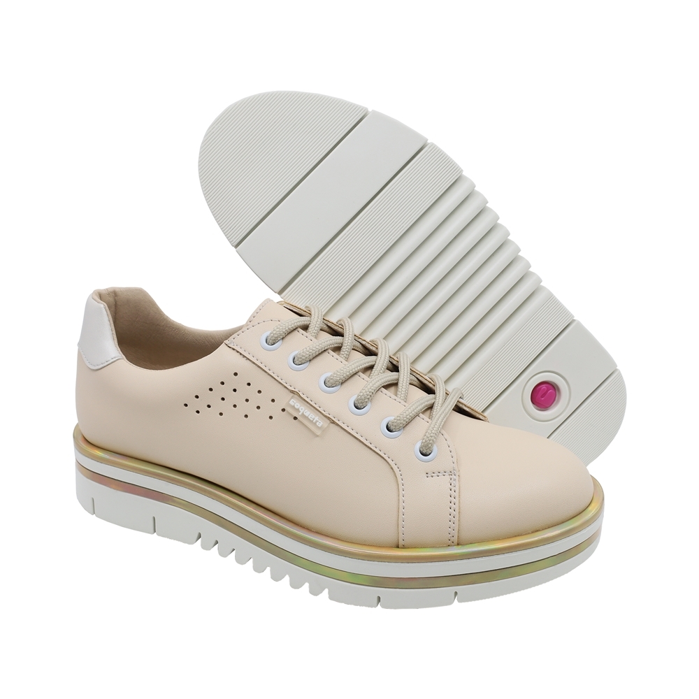Foto 6 pulgar | Tenis Coqueta y Audaz Beige para Niña