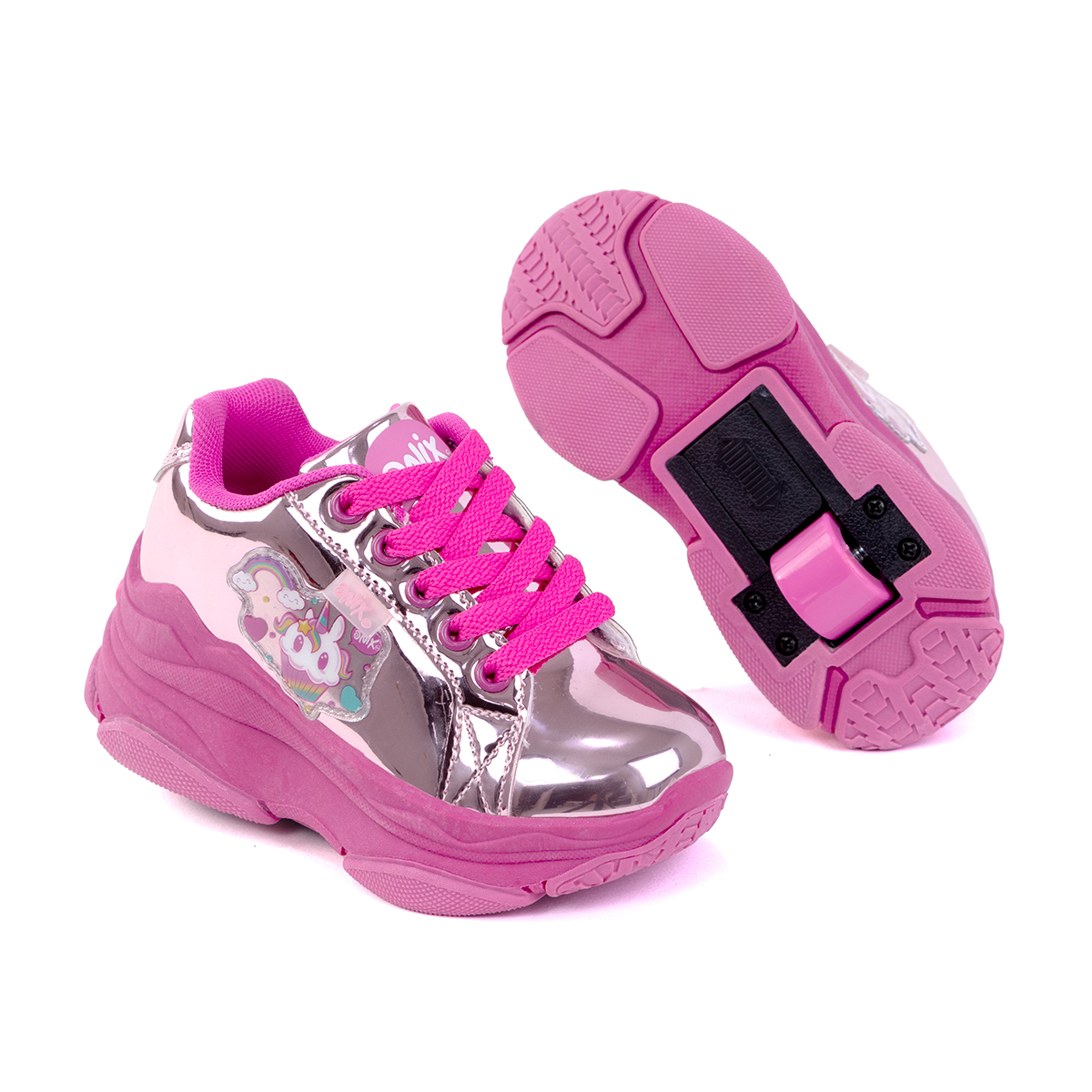 Foto 2 pulgar | Tenis Onix Rosas con Ruedas para Niña