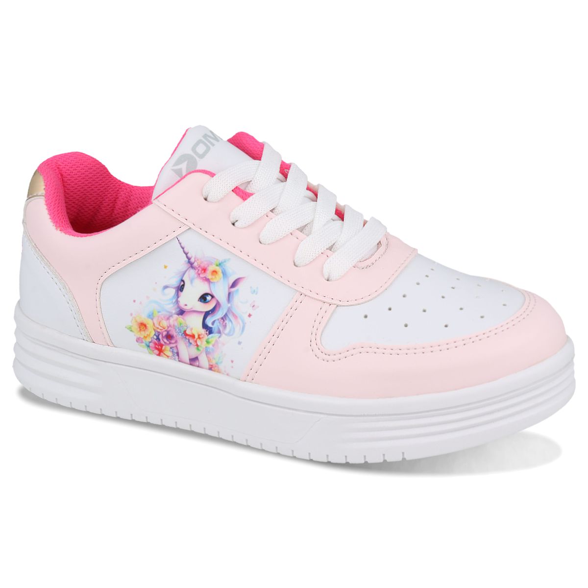 Foto 1 | Tenis Choclo Dominiq 2449 Color Blanco/rosa Para Niña