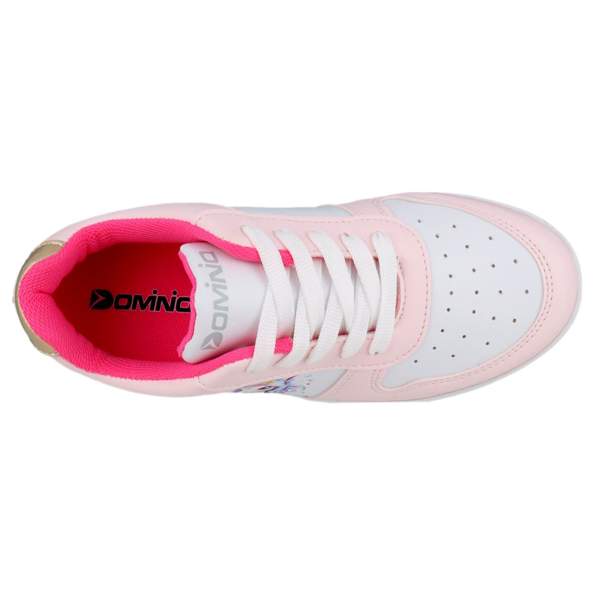 Foto 5 pulgar | Tenis Choclo Dominiq 2449 Color Blanco/rosa Para Niña