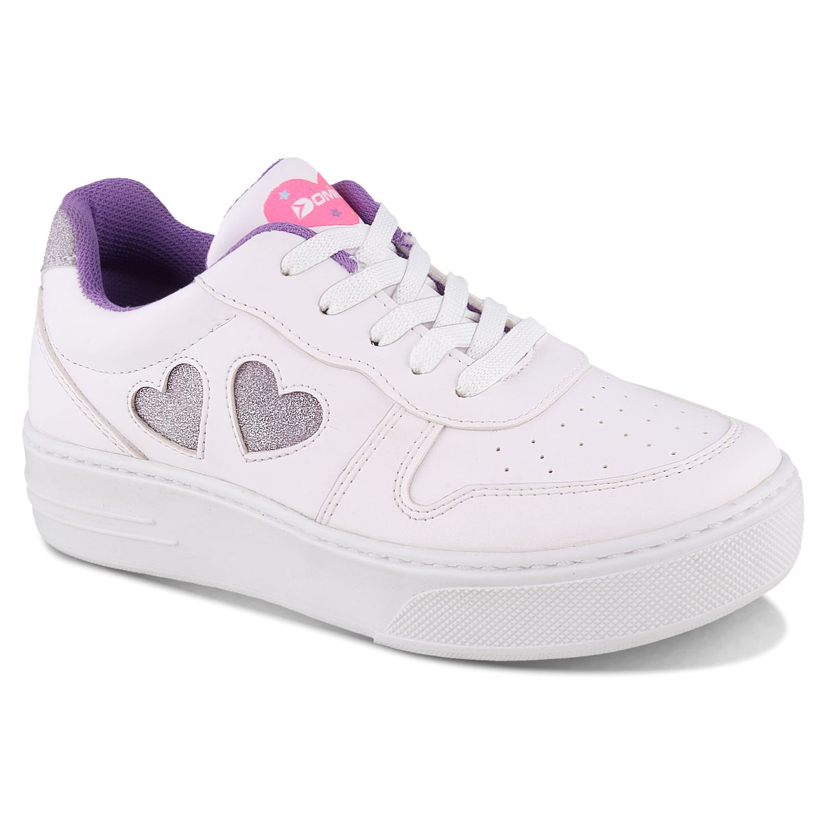 Foto 2 pulgar | Tenis Casuales Dominiq 2467 Color Blanco/lila Para Niña