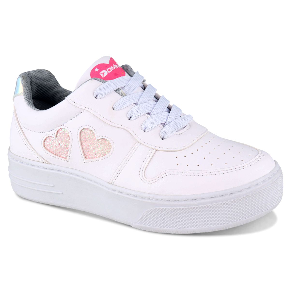 Foto 2 pulgar | Tenis Casuales Dominiq 2467 Color Blanco/rosa Para Niña