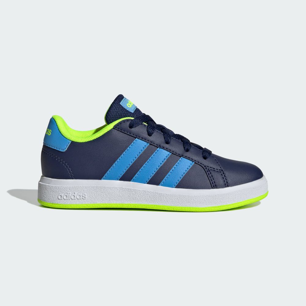 Foto 2 | Tenis Adidas Grand Court Lifestyle Para Tenis Con Cordones Adidas Azul Niños