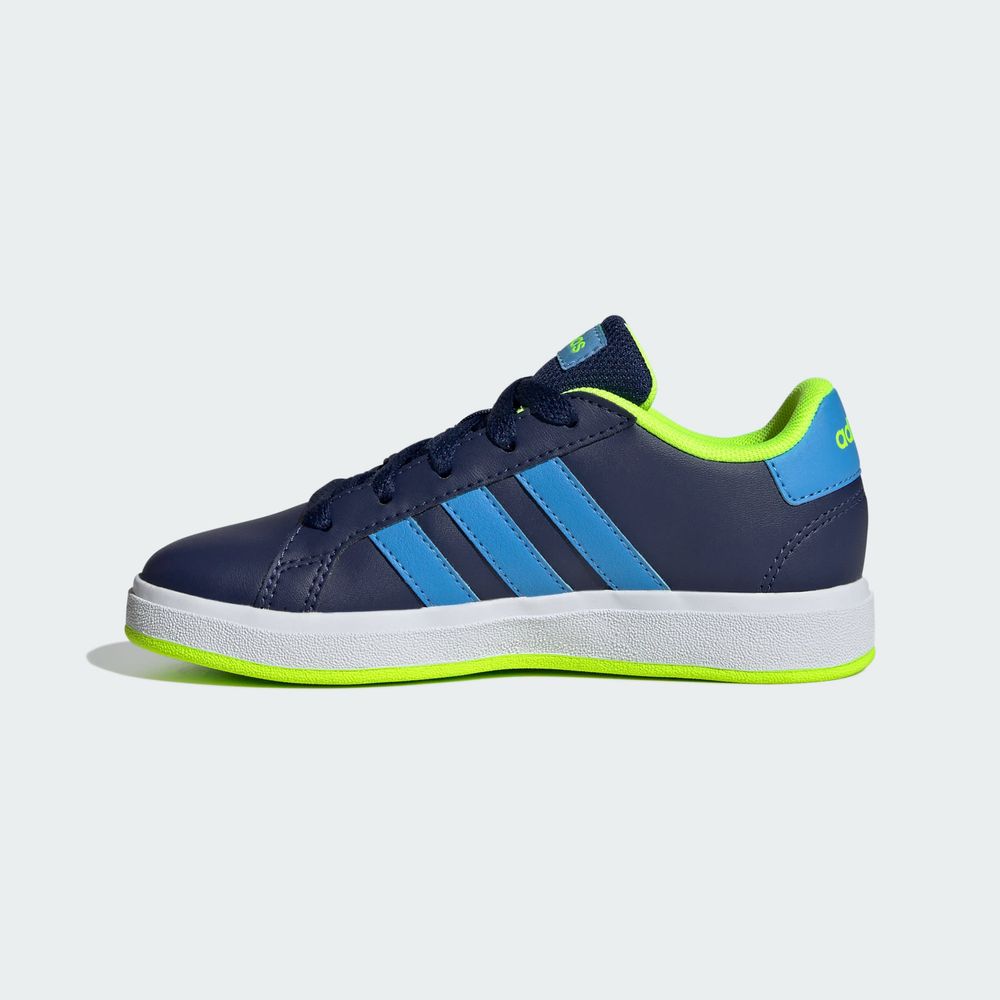 Foto 4 pulgar | Tenis Adidas Grand Court Lifestyle Para Tenis Con Cordones Adidas Azul Niños