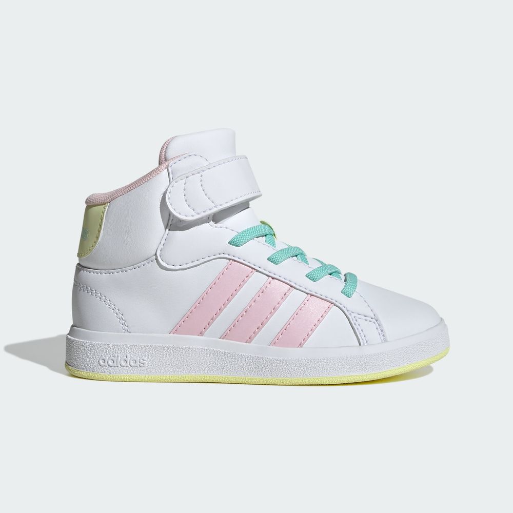 Foto 3 pulgar | Tenis Grand Court Mid Niños Adidas Blanco Niños
