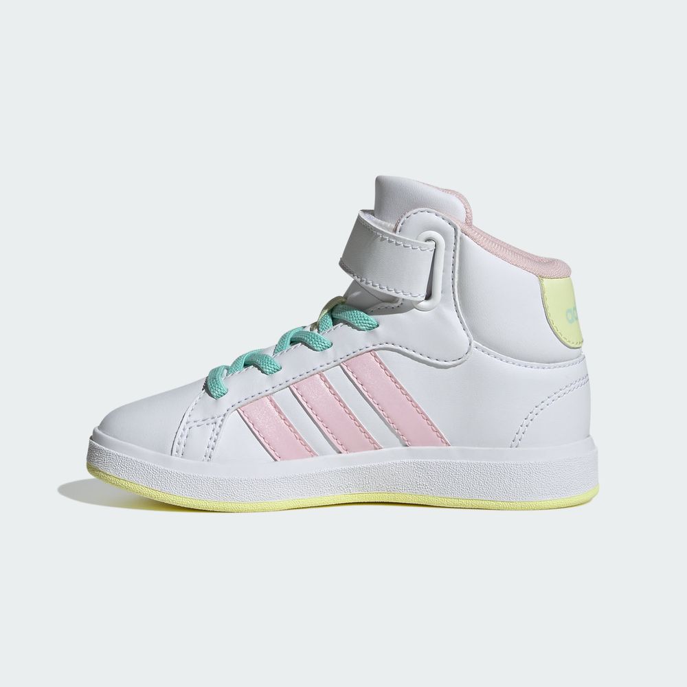 Foto 4 pulgar | Tenis Grand Court Mid Niños Adidas Blanco Niños