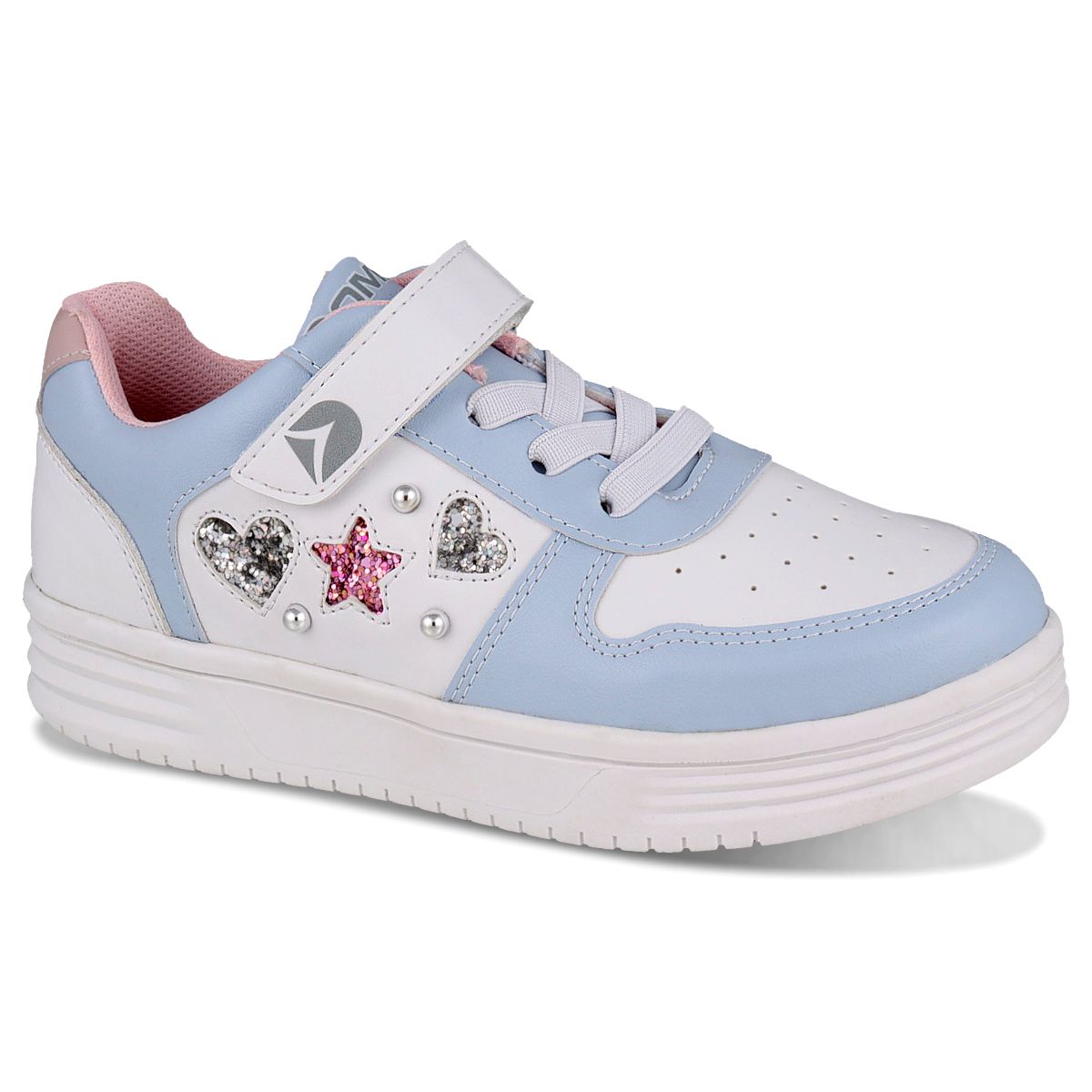 Tenis Choclo Dominiq 2447 Color Cielo/blanco Para Niña